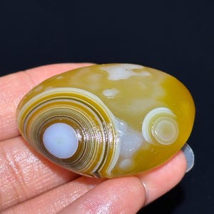 Prachtige gobi-agaat oogagaat uit Mongolië, natuurlijke woestijn getrommelde palmsteen, helende agaat, uniek cadeau. #530