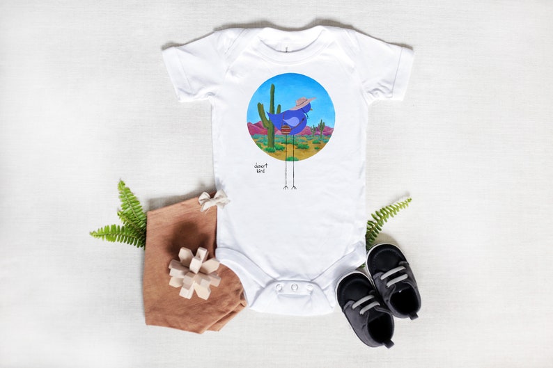 Bird Print Onesie With Hat