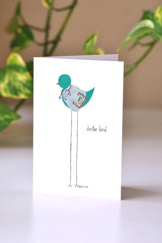 doctor bird greeting card card for doctor graduation card etsy