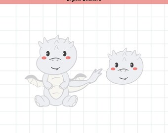 Kawaii Dragon Stickers for Digital Planner (PNG, Instant Download)
