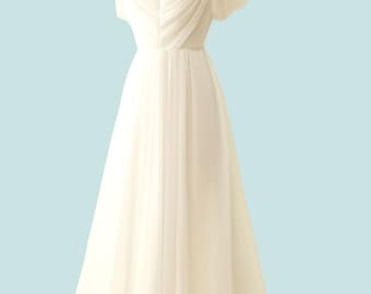 Custom tulle simple wedding dress, bridal dress, wedding gown with train