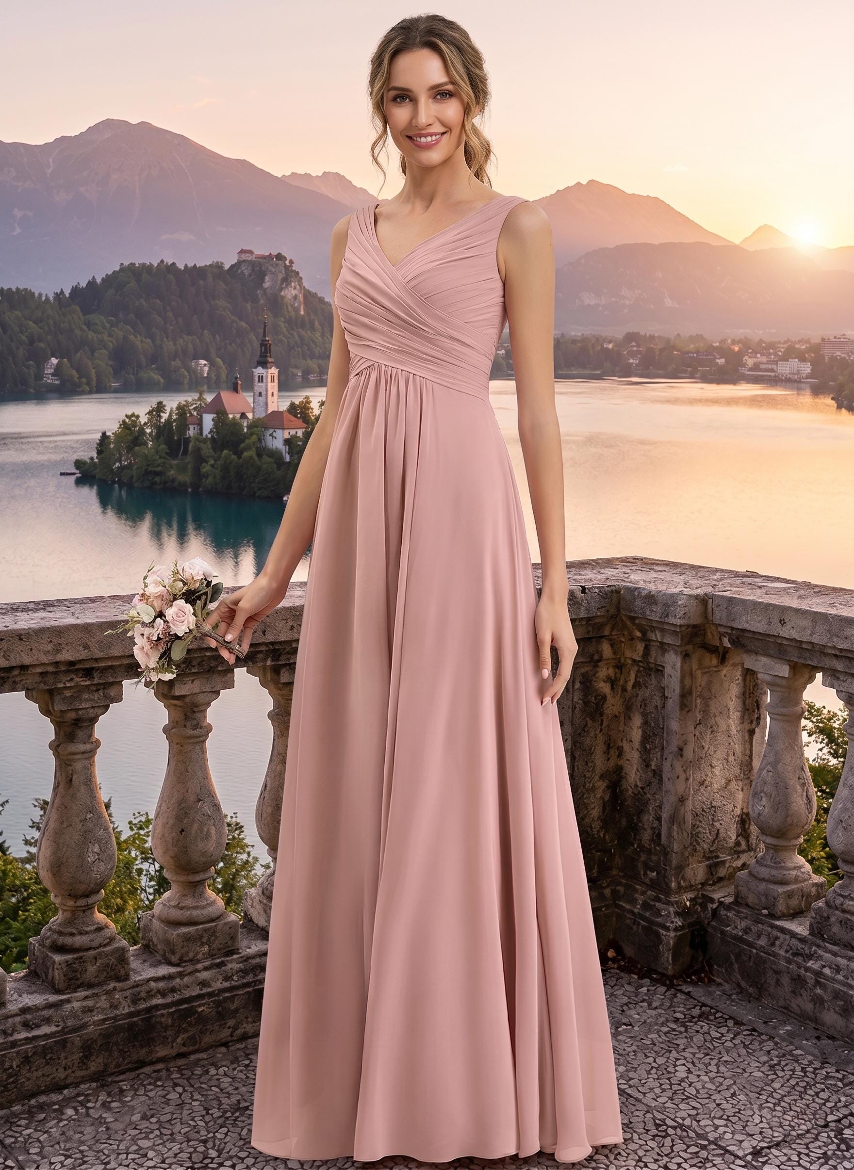 Dusty Rose Wedding Guest Dress - Etsy