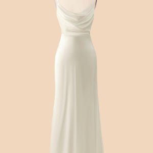 Custom wedding gown, simple satin bridal dress, sleeveless white wedding dress