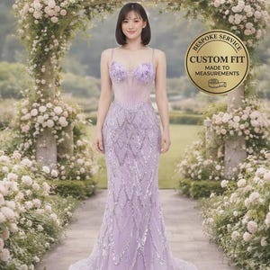 Lilac Prom Dress 2026 Regencycore Lace, Custom Made Satin Evening Gown, Formal Gala Wear