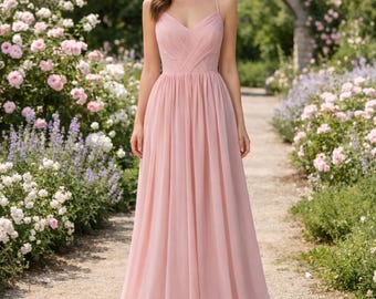 Pink Wedding Dress Ethereal Style, Custom Made Tulle Bridal Gown, Outdoor Wedding Wear