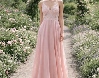 Pink Wedding Dress Regencycore Lace, Custom Made Tulle Bridal Gown, Outdoor Wedding Wear