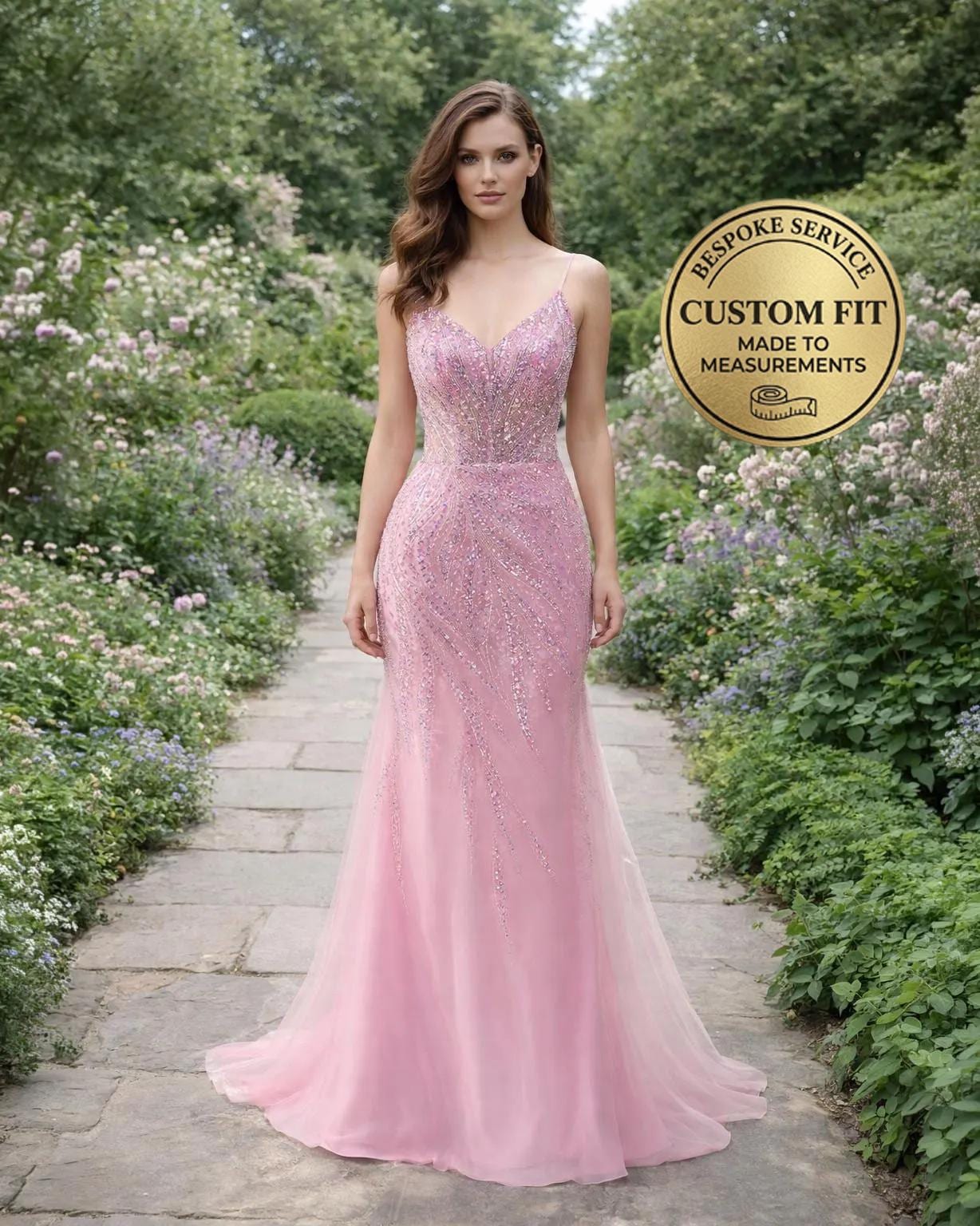 Pink Fishtail Gown - Etsy Canada