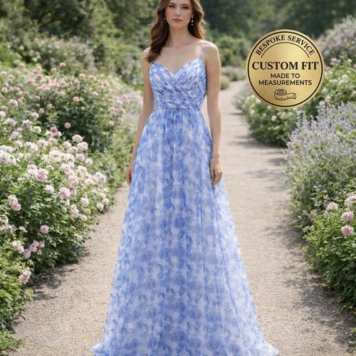 blue dress with floral applique Blue Strapless Floral Appliqué Midi Dress