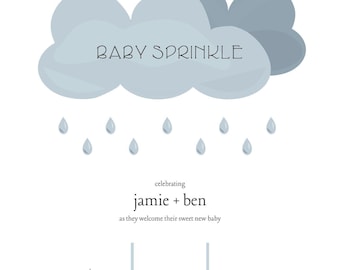 5 x 7 Gender Neutral Baby Sprinkle Invitation- Editable Template