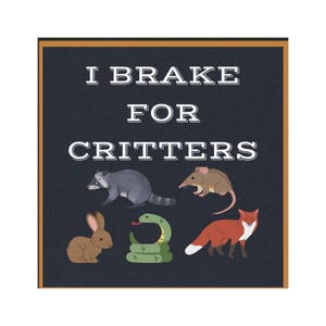 I Brake for Critters Car Magnets, Animal Lover's Gift, Funny Car Decor, Wildlife Enthusiast, Nature Lover Gift, Road Trip Accessories