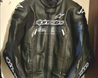Alpinestars MotoGP biker racing Leather Jacket genuine Cowhide leather Bikers Racing Jacket road safety leather jacket for riders.