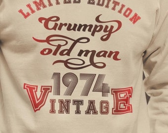 Grumpy Old Man Vintage Sweatshirt - Customizable Birth Year