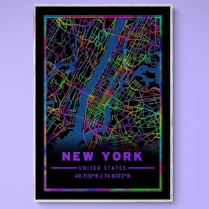 City Map Rolled Poster Wall Art, Personalized Street Grid Design, Customizable Urban Area Print, Multicolor Road Map, Home Decor Gift,