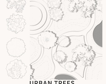 Tree Plan View Illustrations | Black and White Outline (digital ...