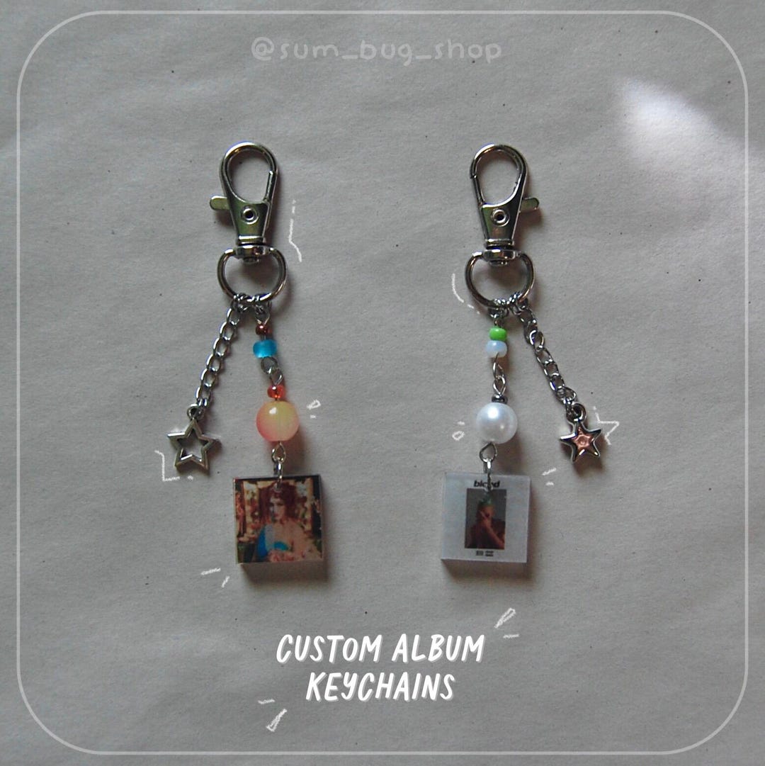 Handmade Custom Album Keychain, Resin Charm Keychain - Etsy