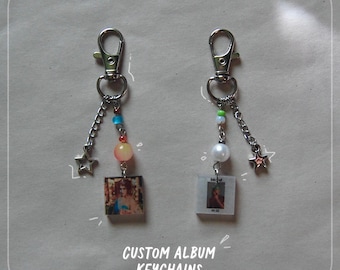 Handmade Custom Album Keychain, Resin Charm Keychain