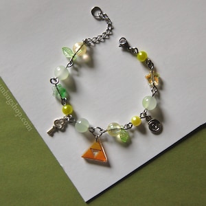 Zelda Inspired Beaded Chain Link Charm Bracelet