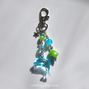 Frutiger Aero Aqua Dolphin Keychain