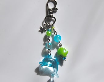 Frutiger Aero Aqua Dolphin Keychain