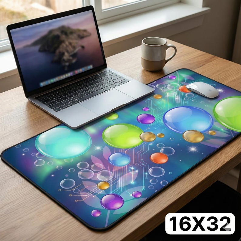 Frutiger Aero Desk Pad | Gaming Desk Mat | 3D Mousepad - Etsy
