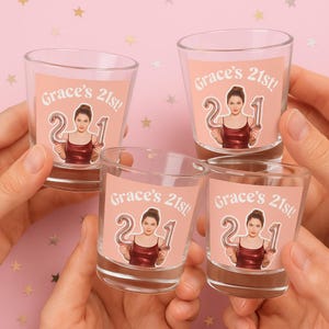 Personalized 21st Birthday Shot Glass • Custom Shot Glass for Her • 21st Birthday Gift For Her • Party Favor • Best Friend Birthday Gift