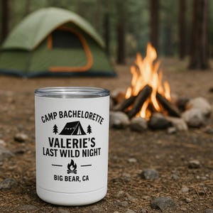Camp Bachelorette Customized Tumblers, Bachelorette Party Favors, Camp Bach Custom Wine Tumbers, Bachelorette Gifts, Camp Bachelorette Decor