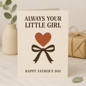 Sempre a sua menininha – Cartão personalizado de Dia dos Pais da filha | Cartão personalizado para o pai | Lembrança sentimental para o pai - De filha para pai