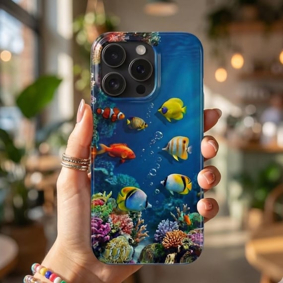 Frutiger Aero Phone Case – Aquarium Fish iPhone 17 Case + All iPhones and Samsung Series