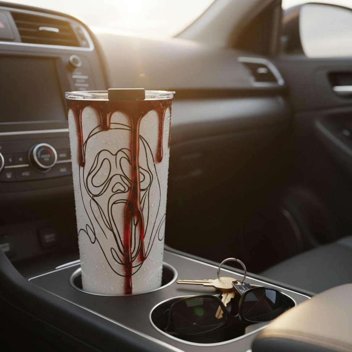 Blood Rip Horror 3D Blood Drip Horror Tumbler | Scary Movie Line Art Stainless Steel ...