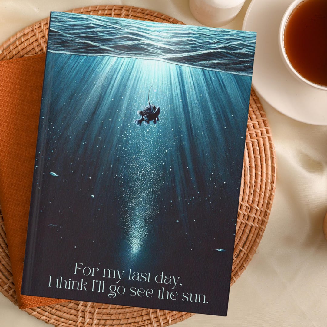 Angler Fish Story Hardcover Journal | Deep Sea Creature Gratitude Journal |  Inspirational Artistic Journal | Anglerfish Dream Journal - Etsy Israel, image size:1080x1080