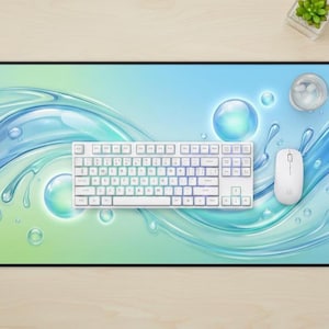 Tapete de Secretária Frutiger Aero | Tapete de Rato para Jogos Extenso (16" x 32")