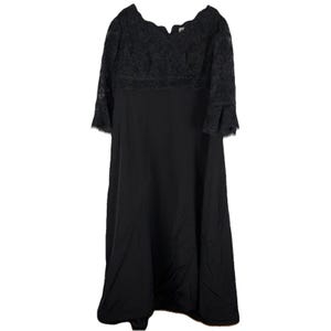 Vintage Van Lear 100% Silk Black Formal Dress A-Line Lace Top With Jacket