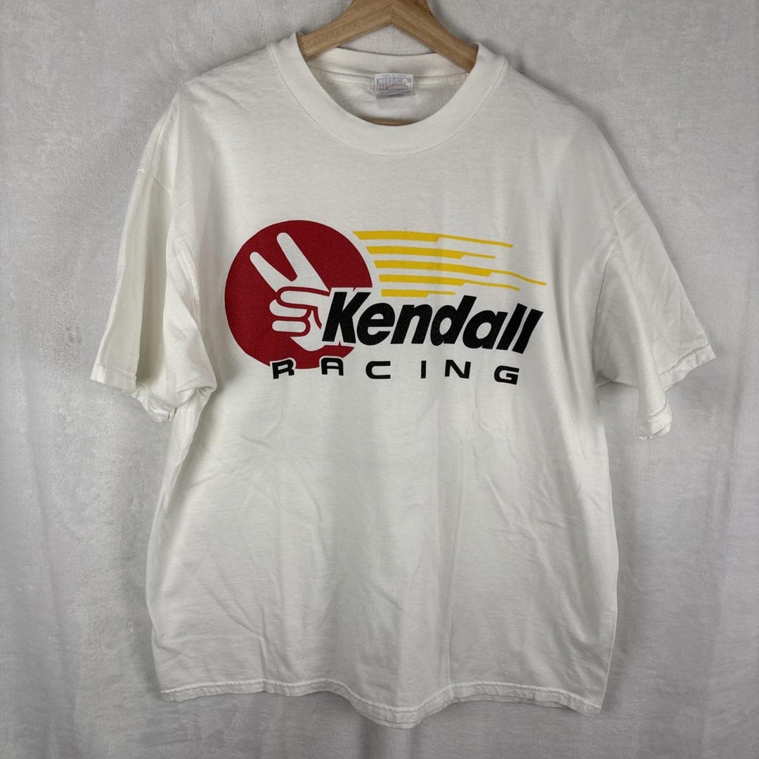 Vintage 90's Kendall Racing Logo Drag Racing T-shirt Size XL White - Etsy
