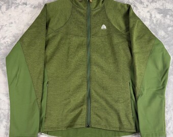 Nike ACG Womens XL Jacket MD Gridded Fleece Lined Full Zip Green Gorpcore Y2K