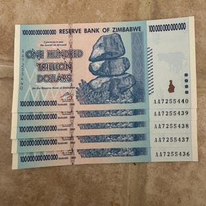 Lot 5 - Banknoty Zimbabwe 100 bilionów dolarów, AA-2008, P-91, nieobiegowe