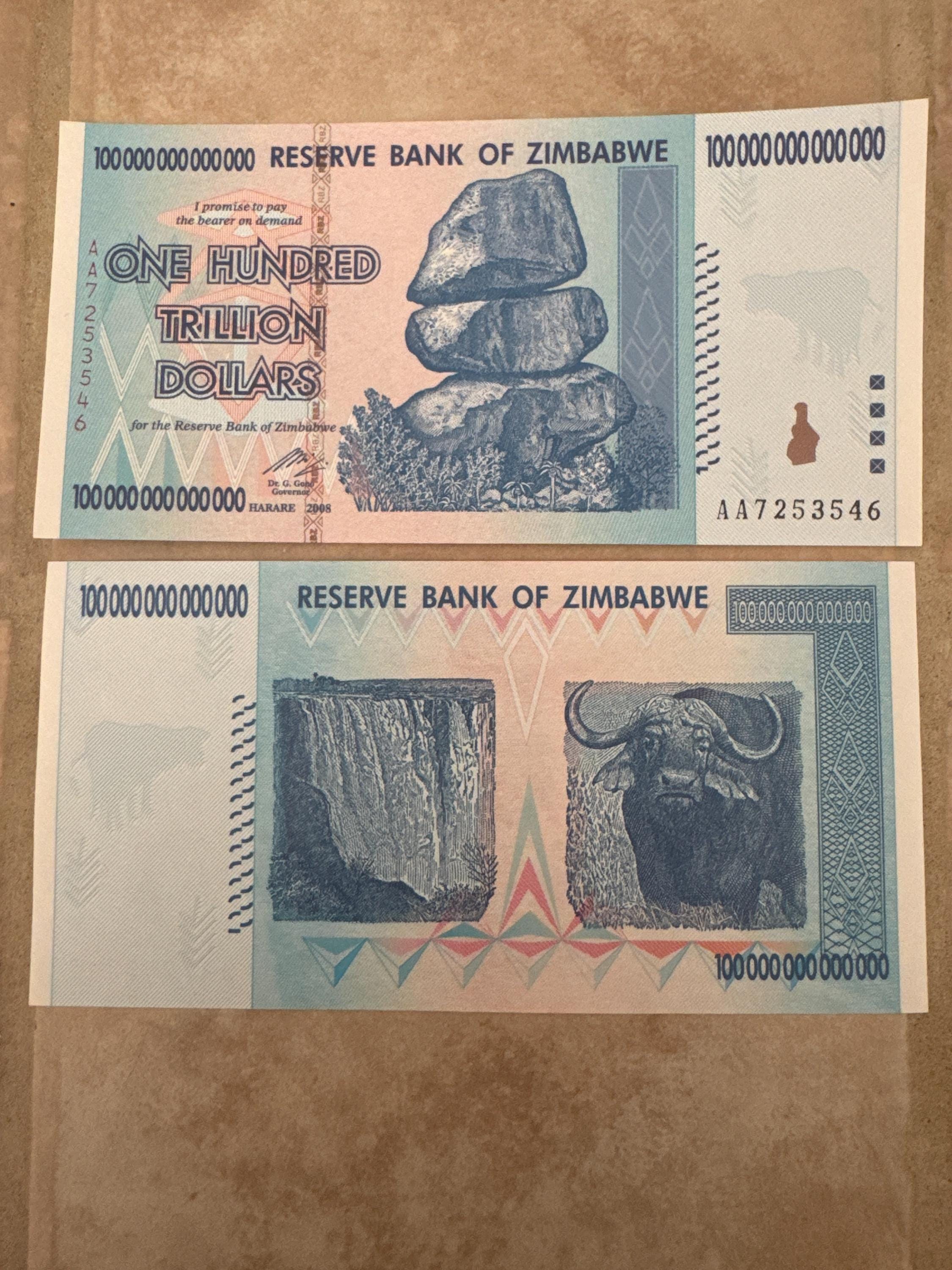 ★ ジンバブエ 100兆ドル紙幣 (2008年) 完全美品 楽天市場】【原本証明書付き】 ジンバブエドル 紙幣 ジンバブエ