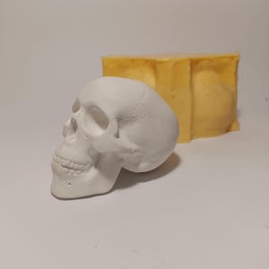 Silicone Skull Mold for Candle Making, Soap, Resin, Plaster | Halloween Skull Mold | Gothic Decor Mould | 11cm Realistic Human Skull