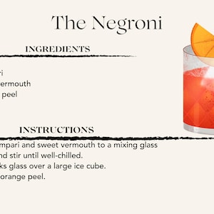 Plantillas de recetas de cócteles de ginebra para hacer en casa / Tarjetas de bebidas para imprimir / 5 recetas únicas para amantes de la ginebra
