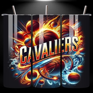 CAVALIER Basketball team 20oz Skinny Tumbler Wrap PNG, NBA Seamless Design, 20oz Sublimation Tumbler, Digital Download Template