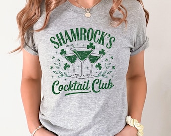 St Patricks Day-t-shirt, Shamrock Cocktail Club irländsk t-shirt
