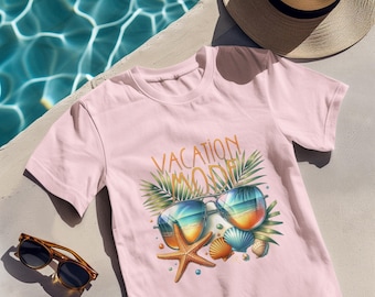 Summer Vibes Unisex Tee - Vacation Mode Relaxing Beach Trip Shirt, Gift for Him or Her, Cotton Graphic Tee, Vacation