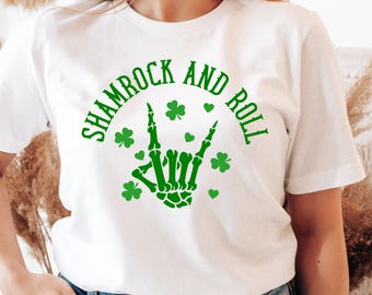 Shamrock and Roll St. Patrick's Day-skjorta, irländsk t-shirt