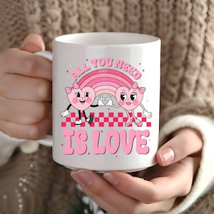 All You Need Is Love Mug, Valentines Day Mug, Couples Mug, Valentine&#39;s Day Mug, Ceramic Mug, 11oz