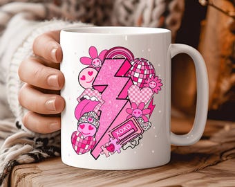 Retro Valentine's Day Ceramic Mug, 11oz, Couples Gift