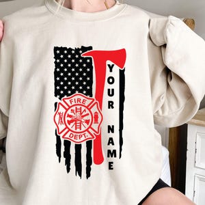 Customizable Firefighter Sweatshirt - Personalized Gift for Firefighters - Show Your Pride and Support for Heroes
