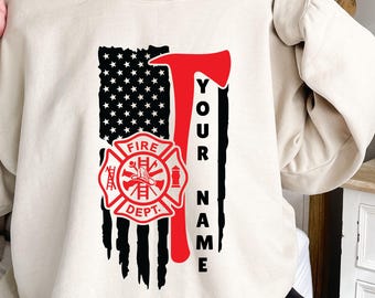 Sweat-shirt pompier personnalisable - Cadeau personnalisé pour les pompiers - Montrez votre fierté et votre soutien aux héros