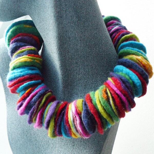 fun and hip felted necklace for happing feeling attitude