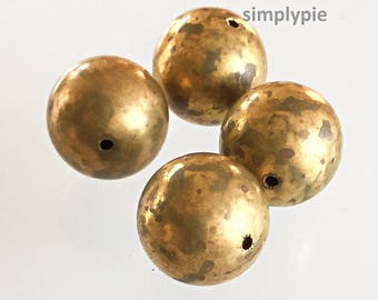 Solid Brass Round Brass Seamless Beads Raw Brass 1.5mm Hole 4 mm 100 Pcs