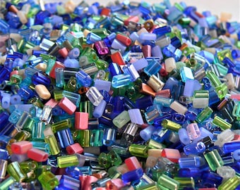 10 of 20mm x 15mm x 7mm ice blue handmade foil rectangle glass beads