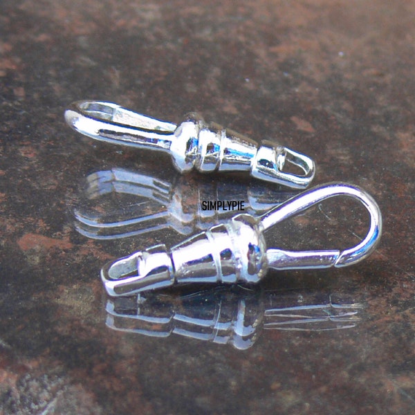 2 Triggerless Silver Swivel Clasp Brass and Steel Clips